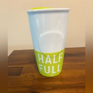 New Starbucks Half Full Travel Tumbler